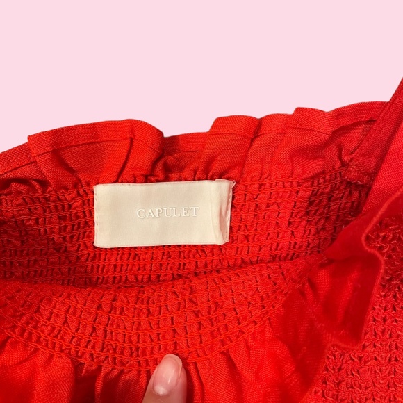 Capulet Smocked Linen mini dress - Picture 4 of 4